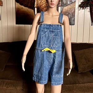 Country Seats • Medium • Vintage • Blue • Denim • Romper • W/ Adjustable Waist